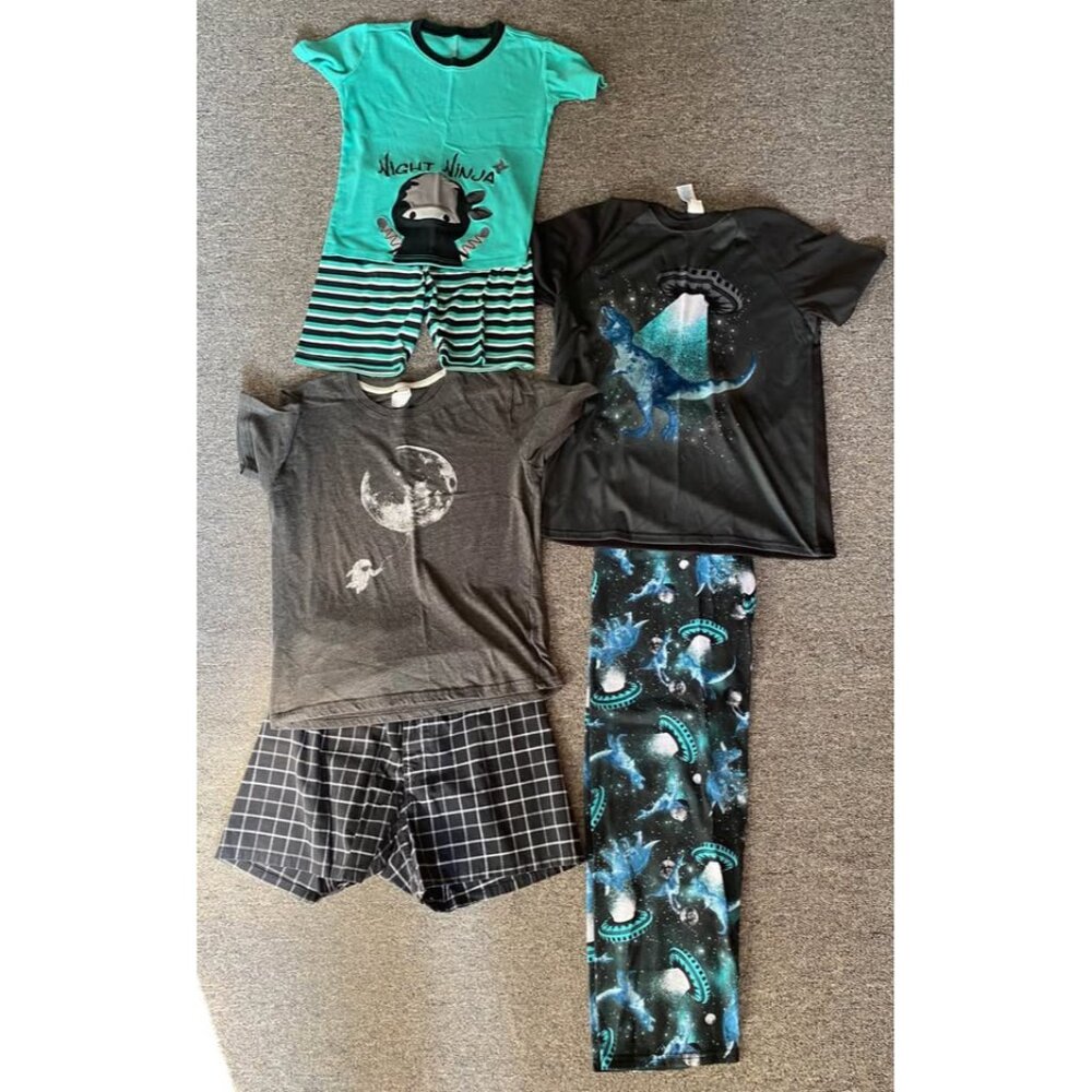 Lot of Boy’s Pajamas 12-14, 3pr. Gymboree, TCP, Dinosaur, Space, Ninja